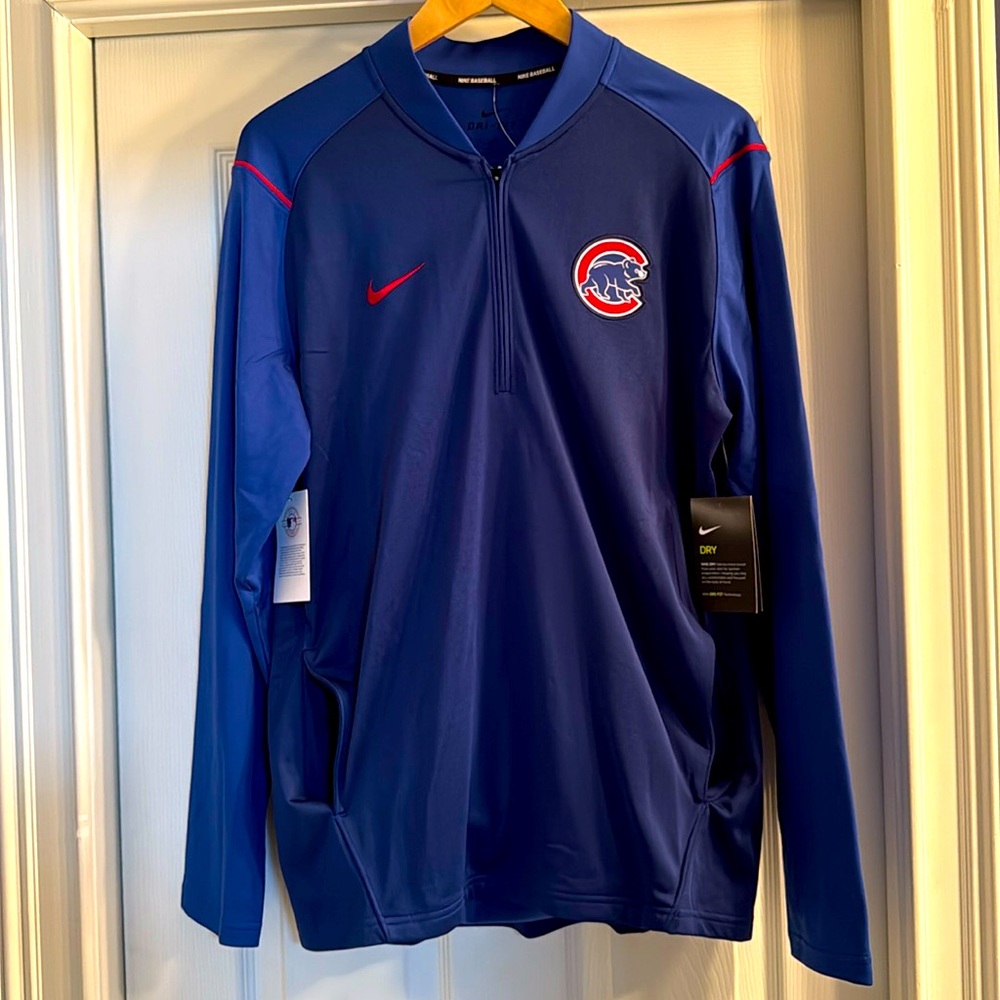 Nike MLB Chicago Cubs On Field Dri-Fit Half Zip UV Top